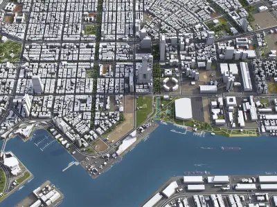 Kaohsiung - 3D City Model Low-poly 3D model