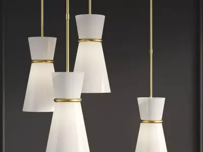 Clarkson Small Single Pendant Gold 3D model