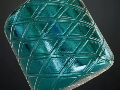 Extreme Shine Cyan Diamond Pattern Metal PBR Seamless Texture