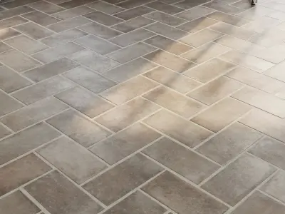 Ceramic tile set 01 - Terracotta Herringbone 3D model