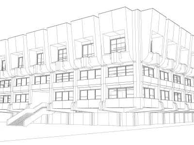 Sumy region universal scientific library Ukraine 3D model