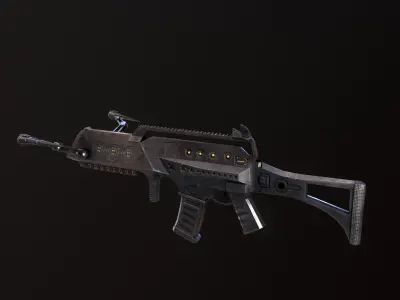 Sci-Fi Spider Riffle  Low-poly 3D model