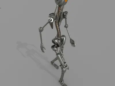 Robot Version 2  Rigged and Animated 3D model