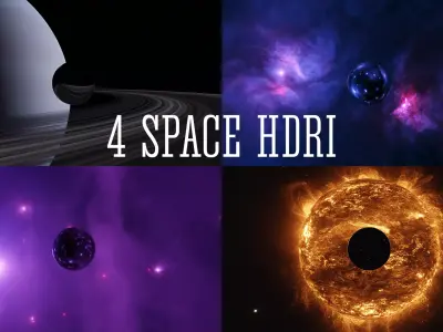 Space sun and nebula HDRI Sci-fi 3D Model Collection Low-poly 3D model