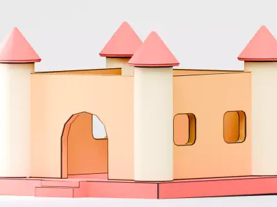 Amusement Park - Castle Low-poly 3D model