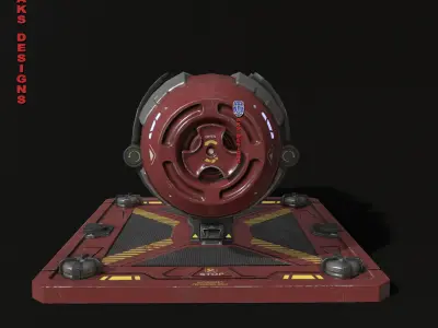 Sci fi container v1 Gameready Low-poly 3D model