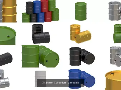 Oil Barrel Collection 3D Model Pack