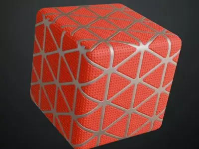 Red Sci-Fi Floor PBR Seamless Texture