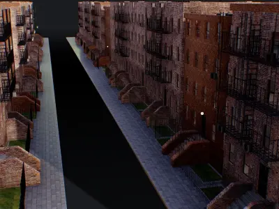 New York Street Low-poly 3D model