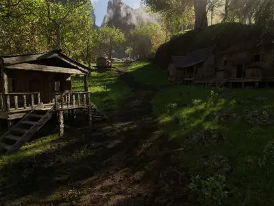 Medieval Pathway Scene 3D model