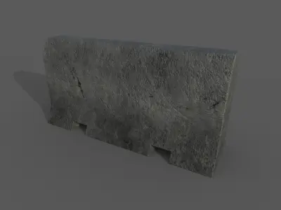 Concrete Barrier Type 13 Low-poly 3D model