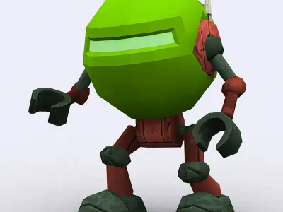 3DRT - Chibii-robot-15 Low-poly 3D model