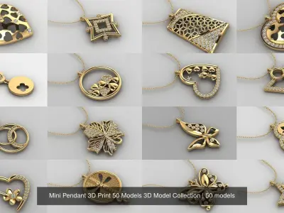 Mini Pendant 3D Print 50 Models 3D Model Collection 3D Model Pack