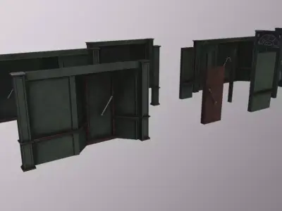 Front Shop Wood Kit Low-poly 3D model