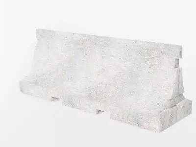 Concrete Barrier Low-poly 3D model 22