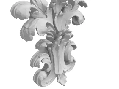 Elegant Ornate Wall Decor Relief Low-poly 3D model