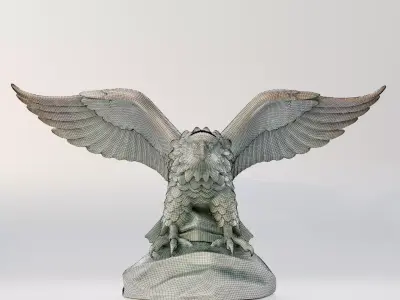 Stone Eagle Statue Low-poly 3D model