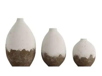 Golden Earth Vases Clay 3D model