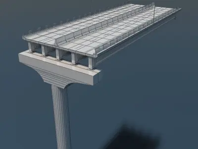 3D Bridge over highway 3D model