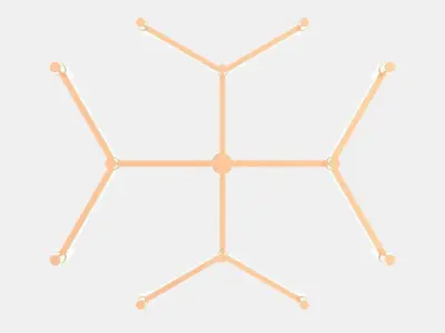 Chandelier-crossing stick shape 3D model