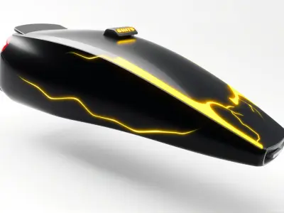 Dynamic Electric Taxi with Lightning Features Low-poly 3D model