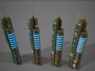 Sci-Fi Building-07 Low-poly 3D model