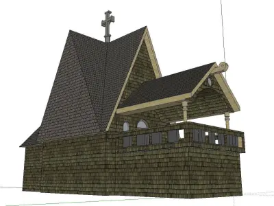 Architecture-Religion-God-Culture-Temple-075 gothic style house 3D model