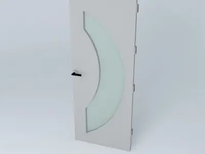 Letter "C", 3D door, very detail with glass, lock and hinger. Free 3D model