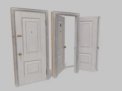 Door white 02 Low-poly 3D model