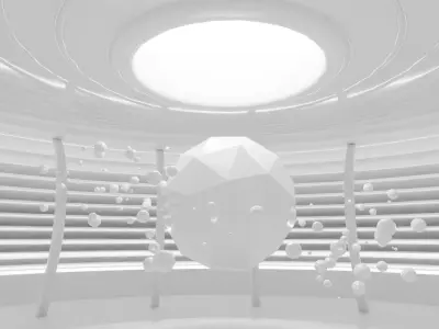 Concept space interior empty room 6 Low-poly 3D model