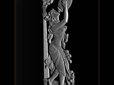 Door 3D Design relief for CNC 3D print model