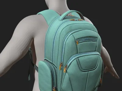 Backpack Camping Generic military combat soldier armor scifi  Low-poly 3D model