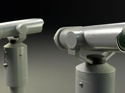 Tower Binocular Viewer PBR Low-poly 3D model