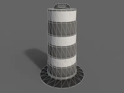 PBR Traffic Drum Barrel Grey Low-poly 3D model