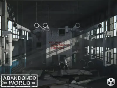 Modular Abandoned Depot for Unity Low-poly 3D model