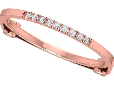 Solitaire Women Light Weight Band Ring 3D print model 41