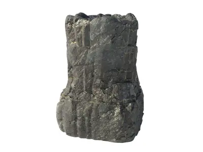 black rock pillar Low-poly 3D model