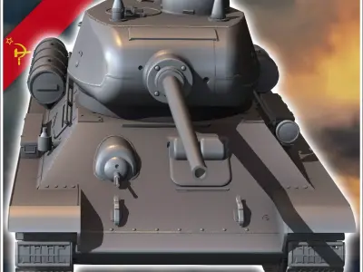 T-34-85 M1943 - Soviet army WW2 Second World East front Ostfront 3D print model