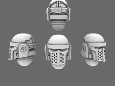 Space Knights V3 Warrior Helmets 3D print model