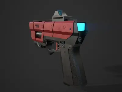 Futuristic Sci-Fi  Gun Low-poly 3D model