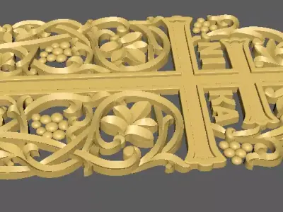 Central decor ornament for furniture 3D model