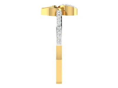 Light Weight Yellow Gold Diamond Ring  -EZ R-123 3D print model