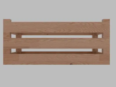 wooden box  Low-poly 3D model