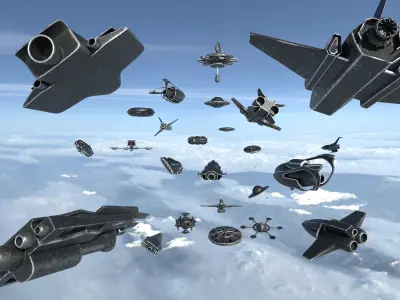 25 SCI-FI Spaceship Basemeshes 3D model