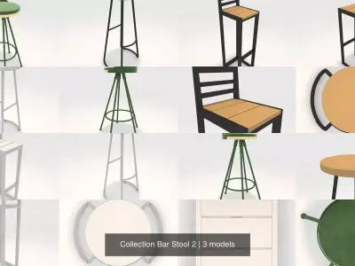 Collection Bar Stool 2 3D Model Pack