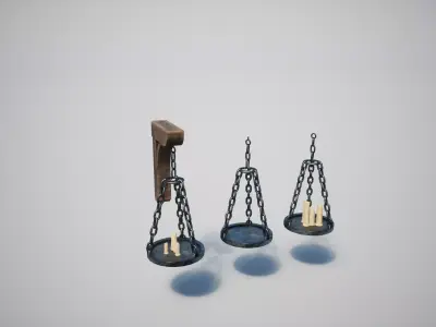Medieval Lamp Low-poly 3D model get