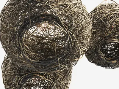 Lamp Rattan sphere hive n1 3D model