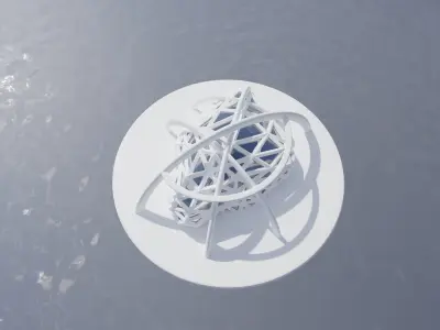 Futuristic Architectural Low-poly 3D model