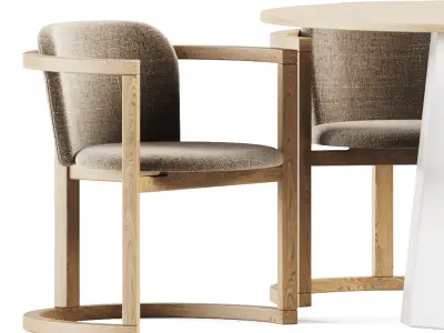 Dix Table by Connubia and Stir Chair by Kazuko Okamoto 3D model