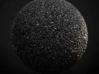 Scanned Seamless Dark Gravel  PBR Texture Texture